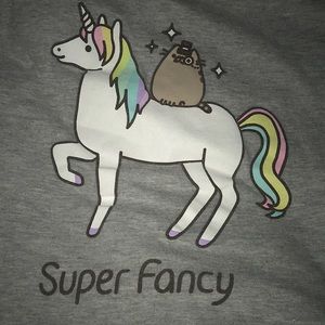Super Fancy pusheen unicorn m ladies t shirt gray